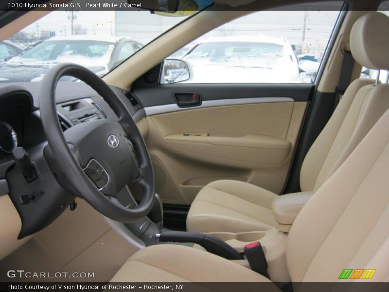 Pearl White / Camel 2010 Hyundai Sonata GLS