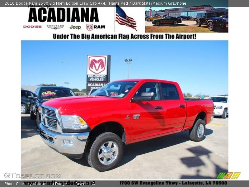 Flame Red / Dark Slate/Medium Graystone 2010 Dodge Ram 2500 Big Horn Edition Crew Cab 4x4