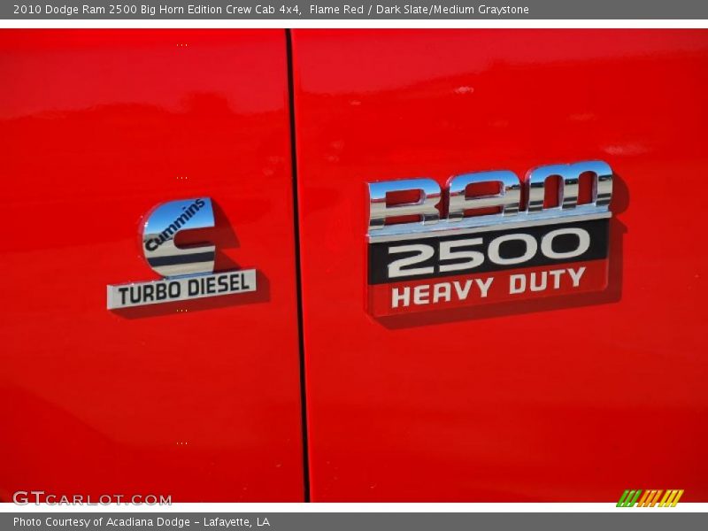 Flame Red / Dark Slate/Medium Graystone 2010 Dodge Ram 2500 Big Horn Edition Crew Cab 4x4