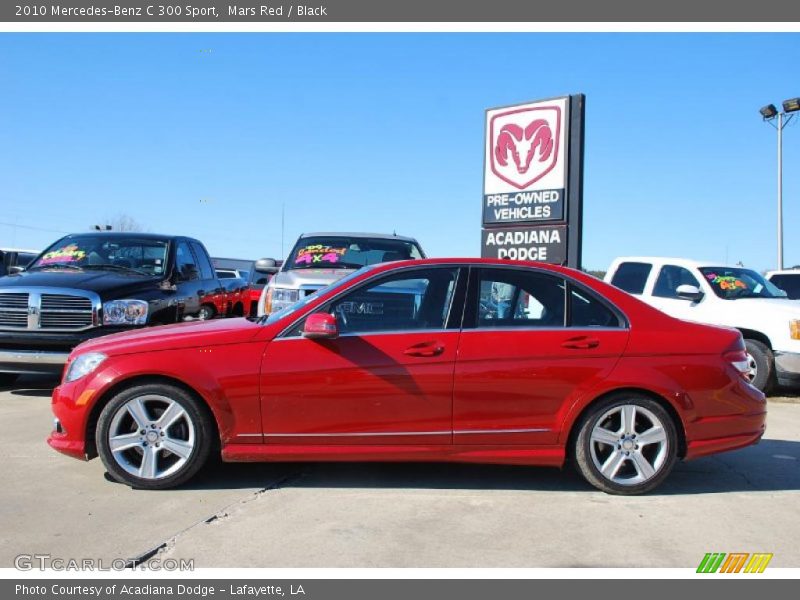 Mars Red / Black 2010 Mercedes-Benz C 300 Sport