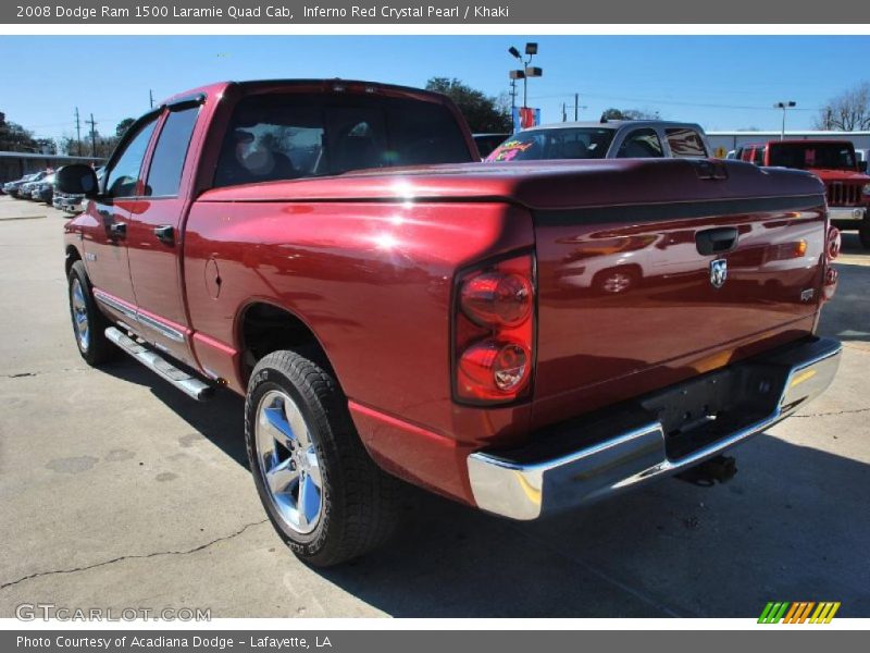 Inferno Red Crystal Pearl / Khaki 2008 Dodge Ram 1500 Laramie Quad Cab