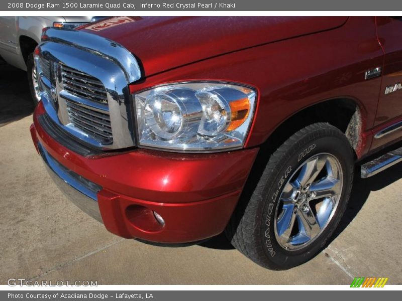 Inferno Red Crystal Pearl / Khaki 2008 Dodge Ram 1500 Laramie Quad Cab