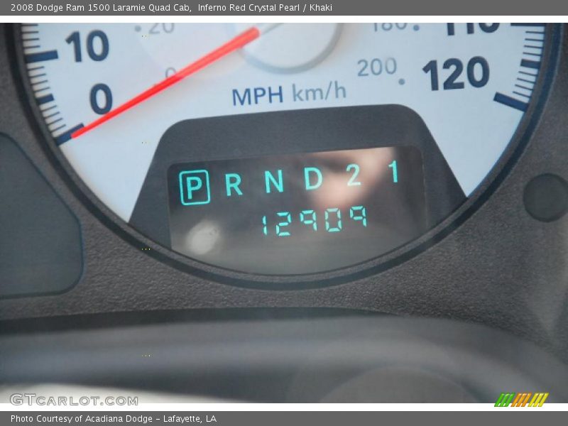 Inferno Red Crystal Pearl / Khaki 2008 Dodge Ram 1500 Laramie Quad Cab