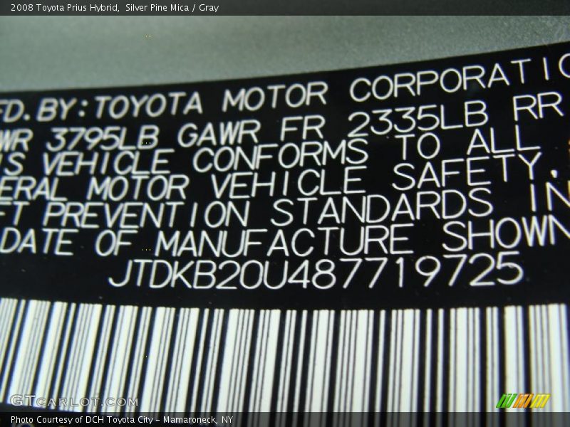 Silver Pine Mica / Gray 2008 Toyota Prius Hybrid