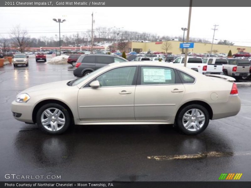 Gold Mist Metallic / Neutral 2011 Chevrolet Impala LT