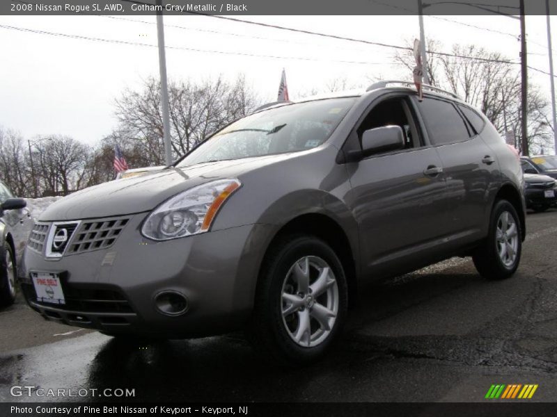 Gotham Gray Metallic / Black 2008 Nissan Rogue SL AWD