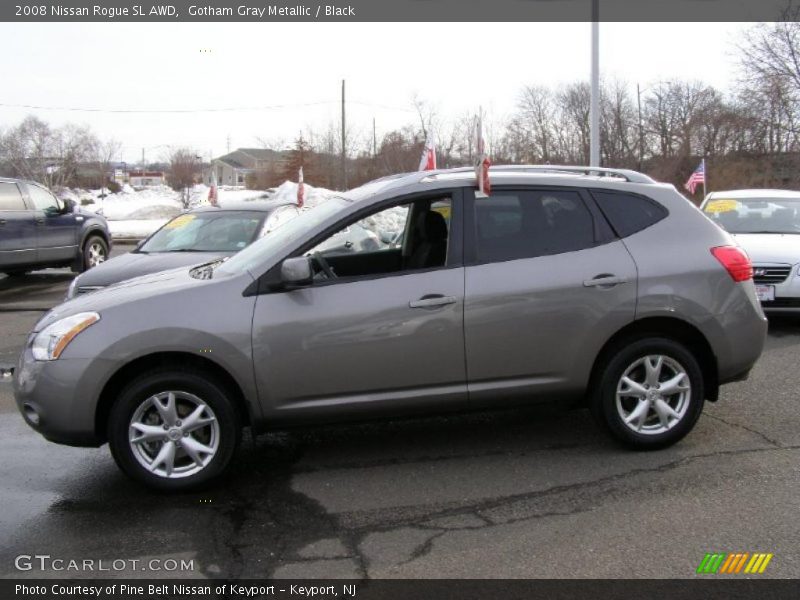 Gotham Gray Metallic / Black 2008 Nissan Rogue SL AWD