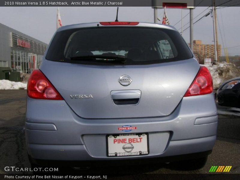 Arctic Blue Metallic / Charcoal 2010 Nissan Versa 1.8 S Hatchback