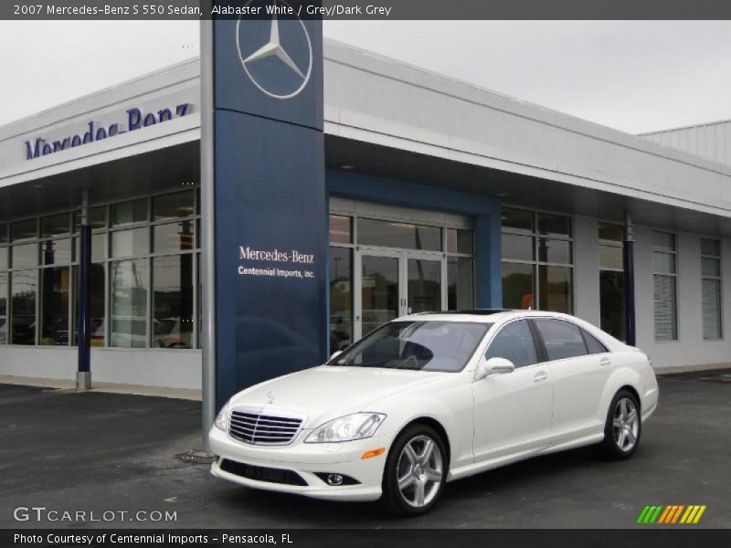 Alabaster White / Grey/Dark Grey 2007 Mercedes-Benz S 550 Sedan