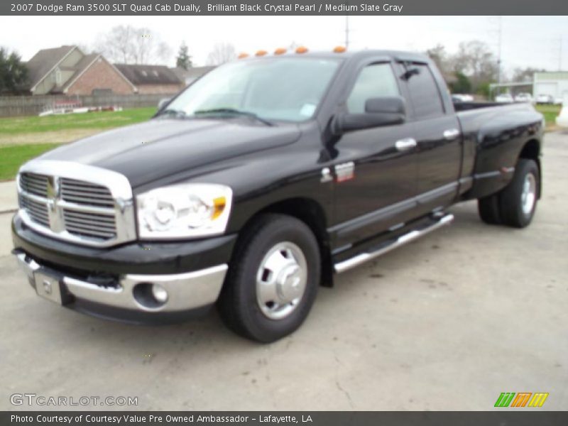 Brilliant Black Crystal Pearl / Medium Slate Gray 2007 Dodge Ram 3500 SLT Quad Cab Dually