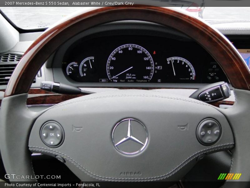 Alabaster White / Grey/Dark Grey 2007 Mercedes-Benz S 550 Sedan