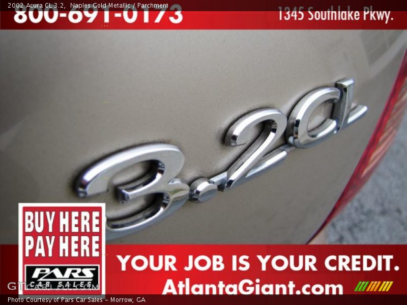 Naples Gold Metallic / Parchment 2002 Acura CL 3.2