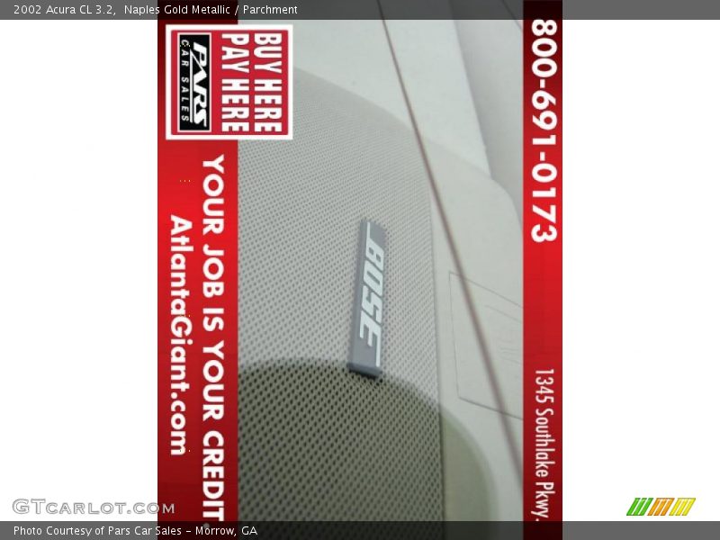 Naples Gold Metallic / Parchment 2002 Acura CL 3.2