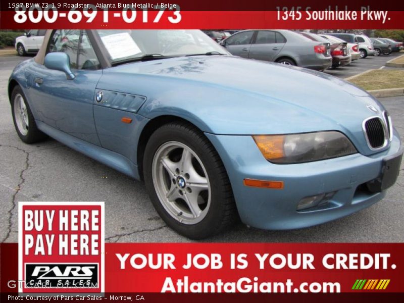 Atlanta Blue Metallic / Beige 1997 BMW Z3 1.9 Roadster