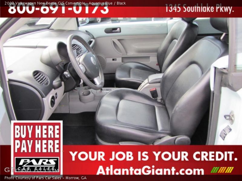 Aquarius Blue / Black 2003 Volkswagen New Beetle GLS Convertible