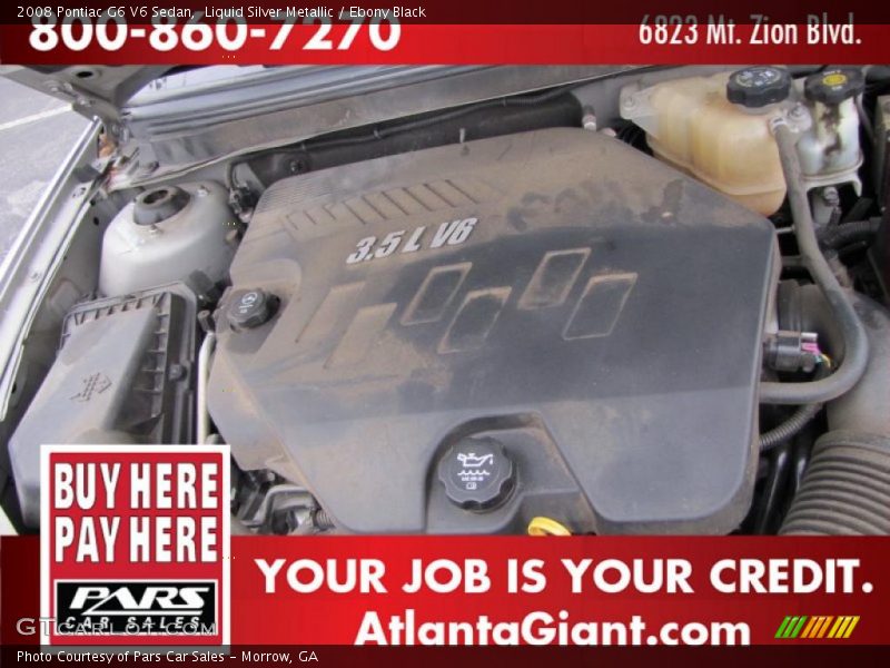 Liquid Silver Metallic / Ebony Black 2008 Pontiac G6 V6 Sedan