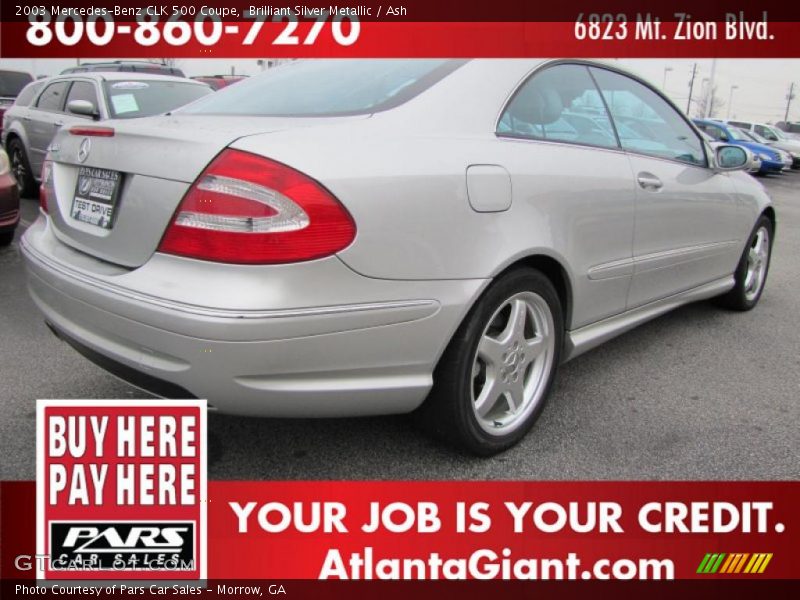 Brilliant Silver Metallic / Ash 2003 Mercedes-Benz CLK 500 Coupe