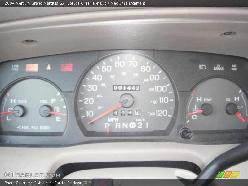 Spruce Green Metallic / Medium Parchment 2004 Mercury Grand Marquis GS