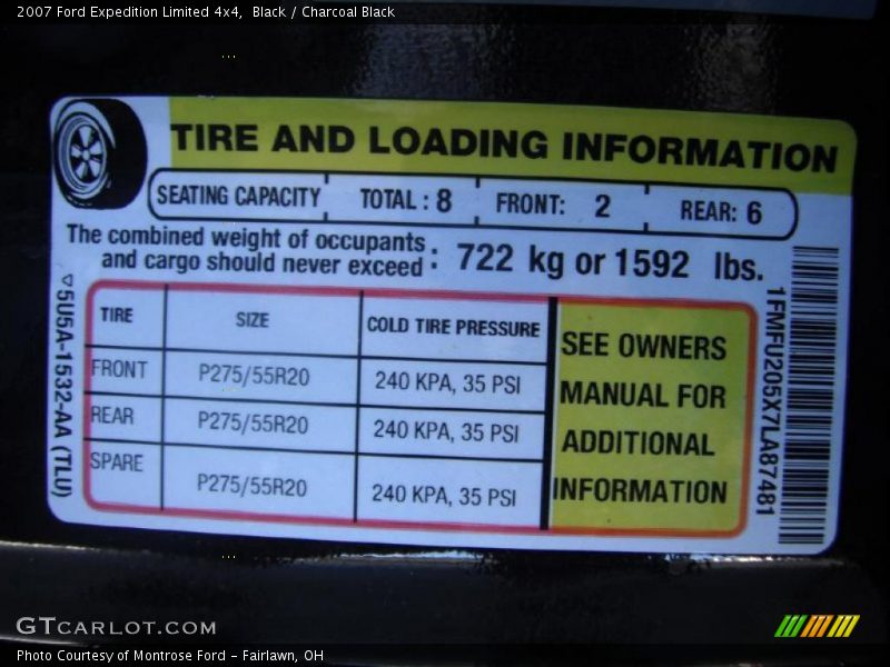 Black / Charcoal Black 2007 Ford Expedition Limited 4x4