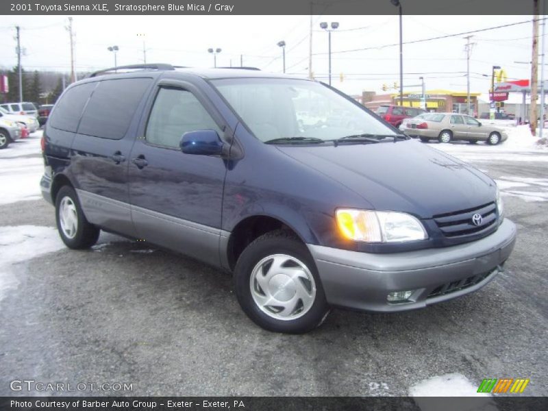 Stratosphere Blue Mica / Gray 2001 Toyota Sienna XLE