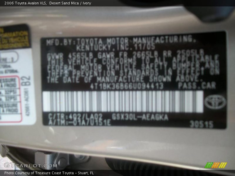 Desert Sand Mica / Ivory 2006 Toyota Avalon XLS