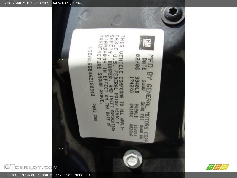 Berry Red / Gray 2006 Saturn ION 3 Sedan