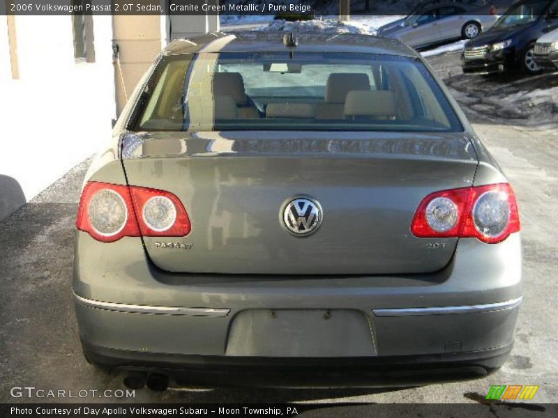 Granite Green Metallic / Pure Beige 2006 Volkswagen Passat 2.0T Sedan