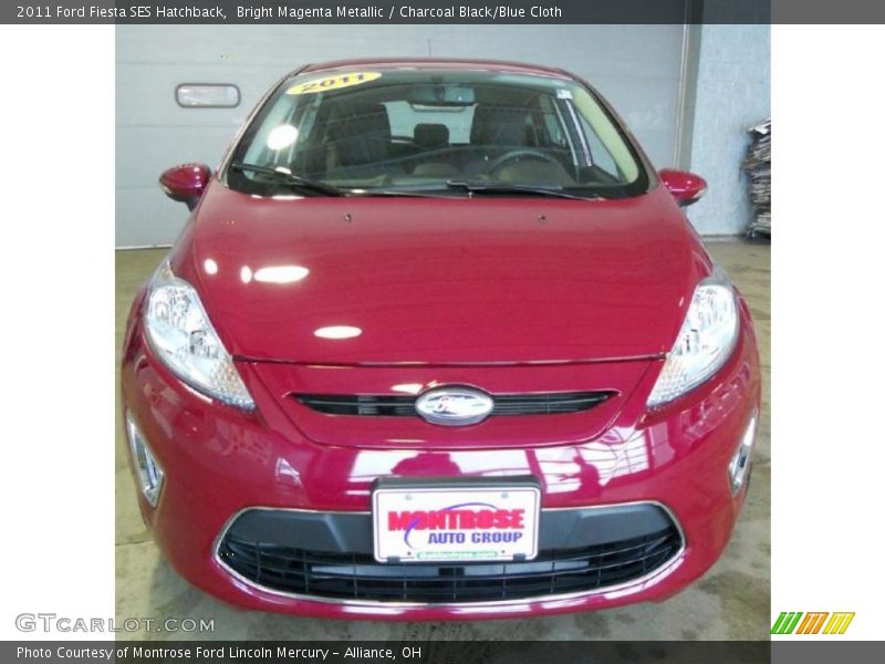 Bright Magenta Metallic / Charcoal Black/Blue Cloth 2011 Ford Fiesta SES Hatchback