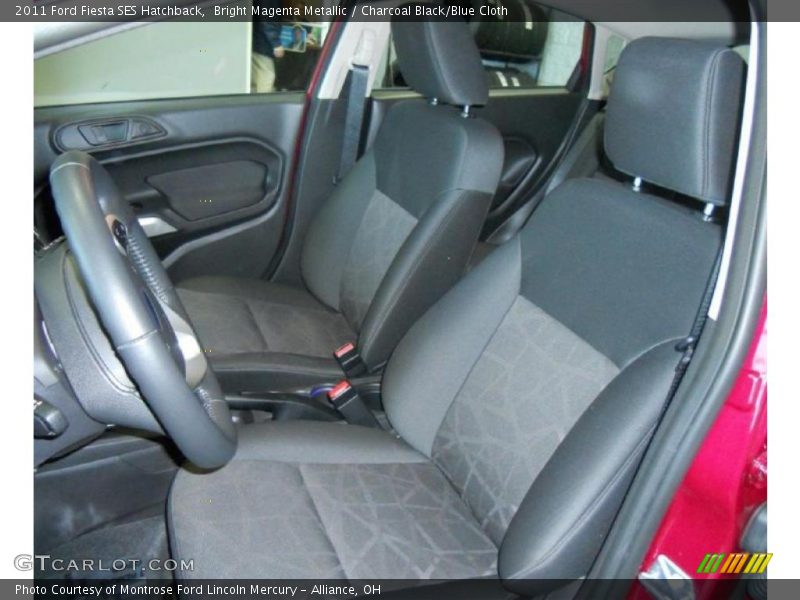 Bright Magenta Metallic / Charcoal Black/Blue Cloth 2011 Ford Fiesta SES Hatchback