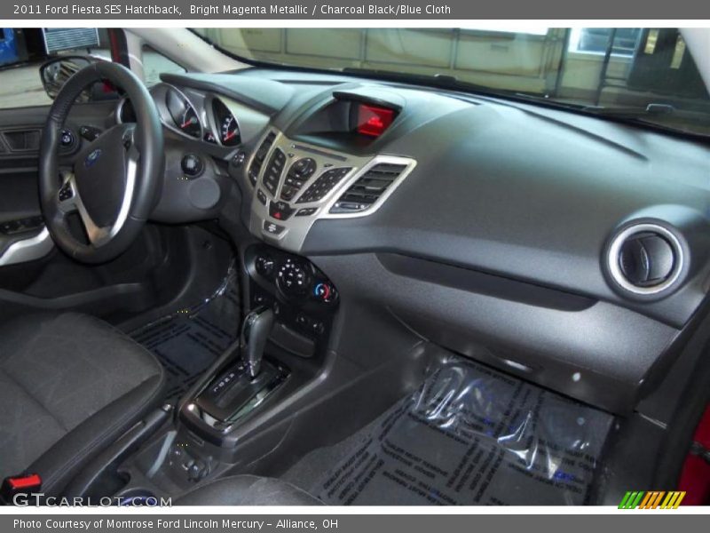 Bright Magenta Metallic / Charcoal Black/Blue Cloth 2011 Ford Fiesta SES Hatchback