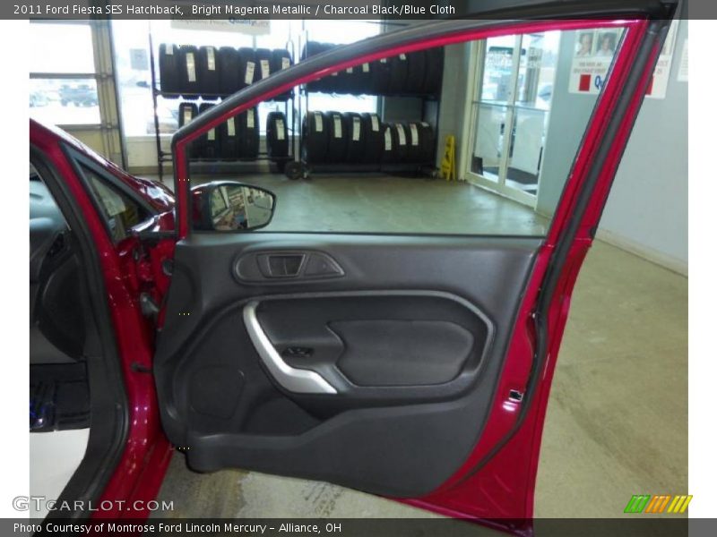 Bright Magenta Metallic / Charcoal Black/Blue Cloth 2011 Ford Fiesta SES Hatchback