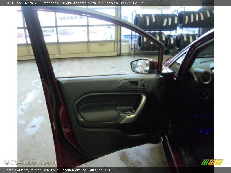 Bright Magenta Metallic / Charcoal Black/Blue Cloth 2011 Ford Fiesta SES Hatchback