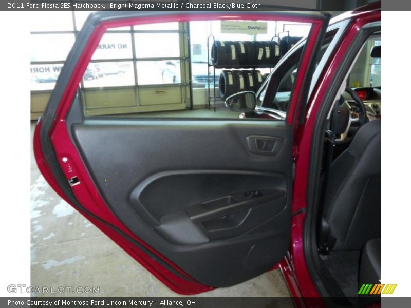 Bright Magenta Metallic / Charcoal Black/Blue Cloth 2011 Ford Fiesta SES Hatchback