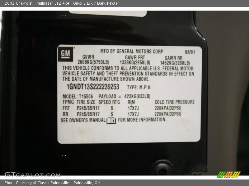 Onyx Black / Dark Pewter 2002 Chevrolet TrailBlazer LTZ 4x4