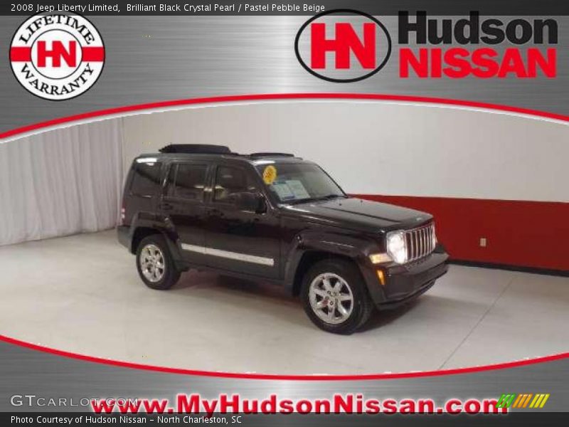 Brilliant Black Crystal Pearl / Pastel Pebble Beige 2008 Jeep Liberty Limited