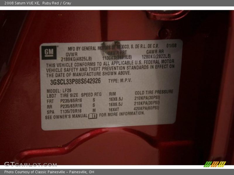 Ruby Red / Gray 2008 Saturn VUE XE