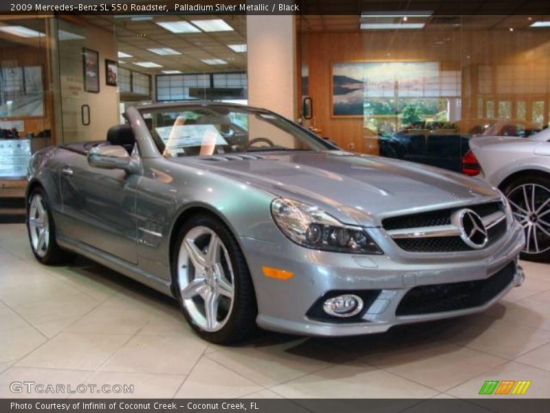 Palladium Silver Metallic / Black 2009 Mercedes-Benz SL 550 Roadster
