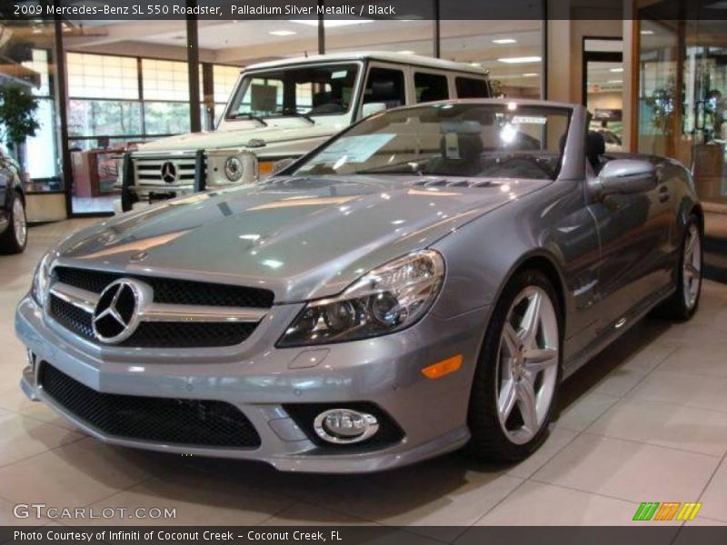 Palladium Silver Metallic / Black 2009 Mercedes-Benz SL 550 Roadster