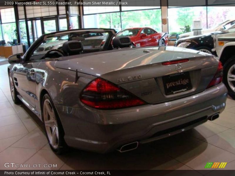 Palladium Silver Metallic / Black 2009 Mercedes-Benz SL 550 Roadster