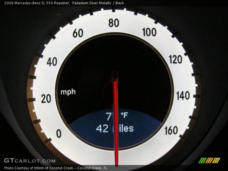 Palladium Silver Metallic / Black 2009 Mercedes-Benz SL 550 Roadster