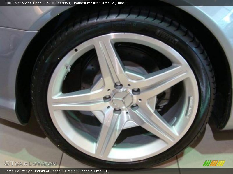 Palladium Silver Metallic / Black 2009 Mercedes-Benz SL 550 Roadster