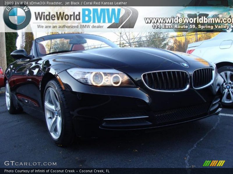 Jet Black / Coral Red Kansas Leather 2009 BMW Z4 sDrive30i Roadster