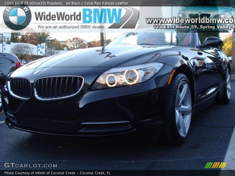Jet Black / Coral Red Kansas Leather 2009 BMW Z4 sDrive30i Roadster