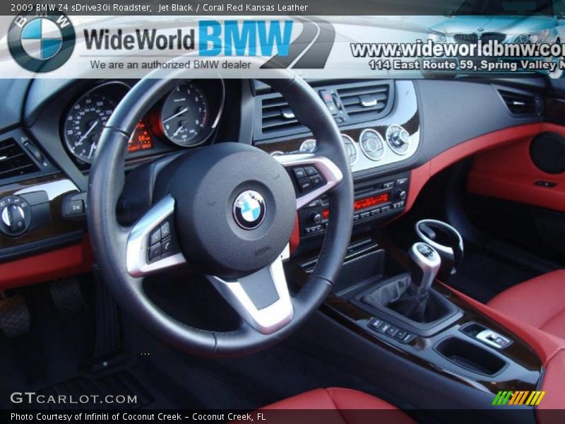 Jet Black / Coral Red Kansas Leather 2009 BMW Z4 sDrive30i Roadster