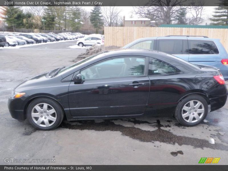 Nighthawk Black Pearl / Gray 2008 Honda Civic LX Coupe
