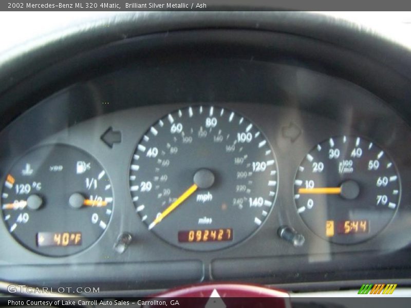 Brilliant Silver Metallic / Ash 2002 Mercedes-Benz ML 320 4Matic