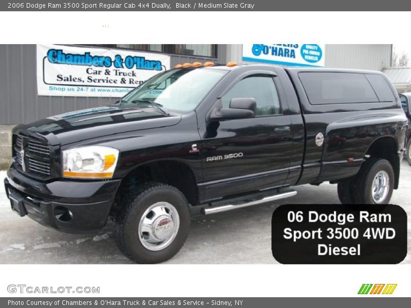 Black / Medium Slate Gray 2006 Dodge Ram 3500 Sport Regular Cab 4x4 Dually
