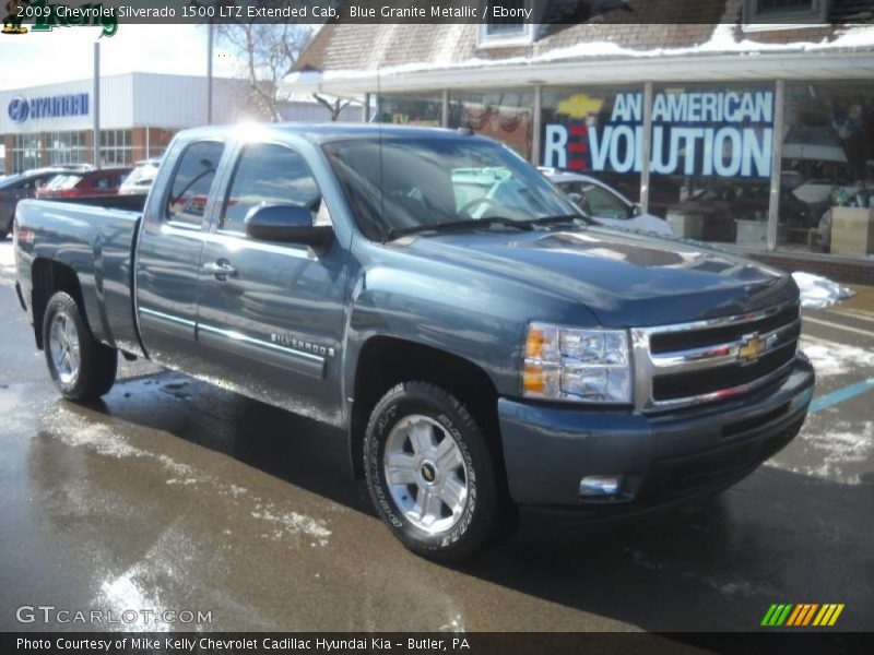 Blue Granite Metallic / Ebony 2009 Chevrolet Silverado 1500 LTZ Extended Cab