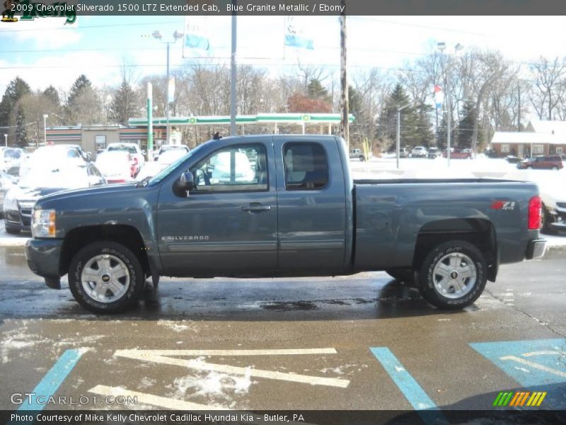 Blue Granite Metallic / Ebony 2009 Chevrolet Silverado 1500 LTZ Extended Cab