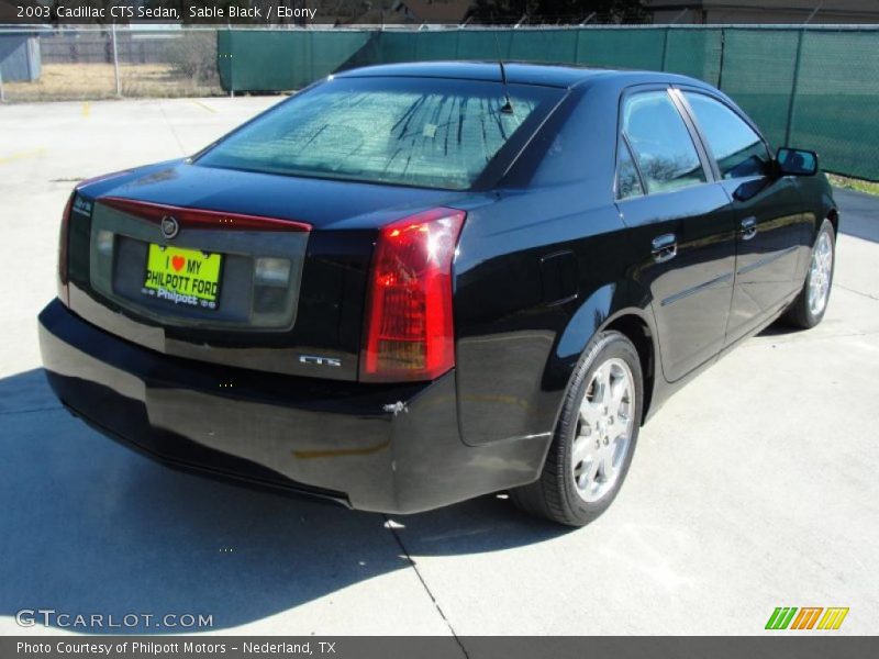 Sable Black / Ebony 2003 Cadillac CTS Sedan